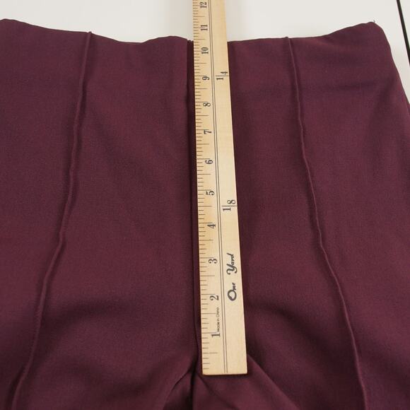 Ann Taylor High Waist Maroon Wine Purple Side Zip Pencil Pant Womens Sz 0 - Picture 6 of 11